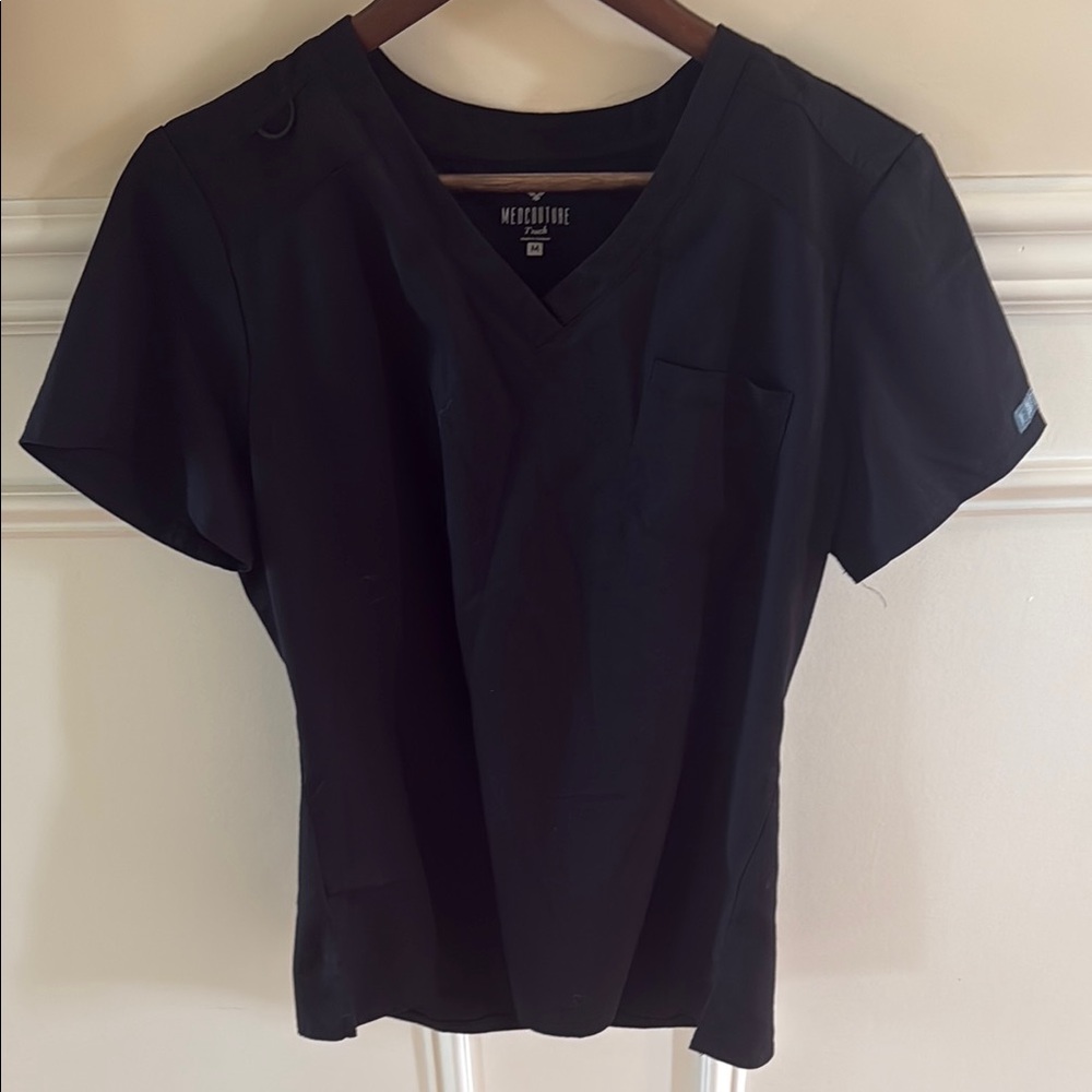 Black V-Neck Scrub Top